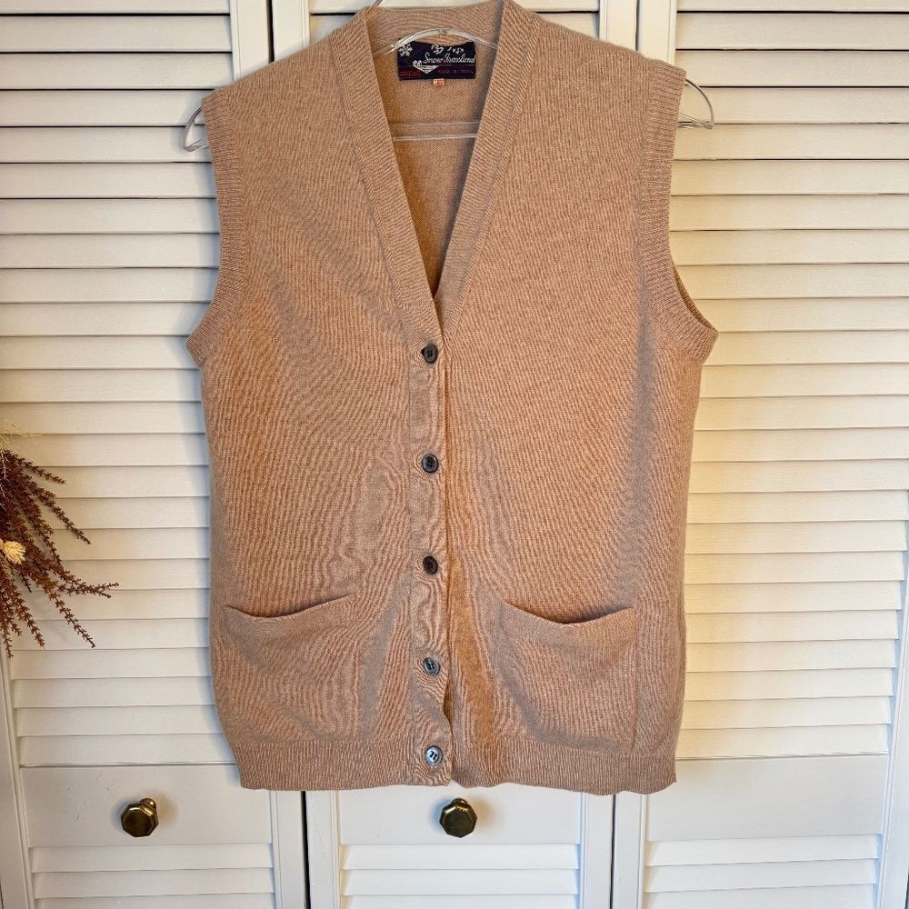 Snow Grassland  cashmere vest with buttons - 38